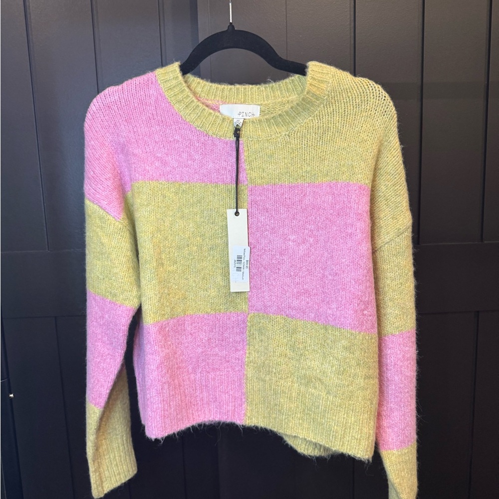 Staccato Pink and Green Block Sweater
